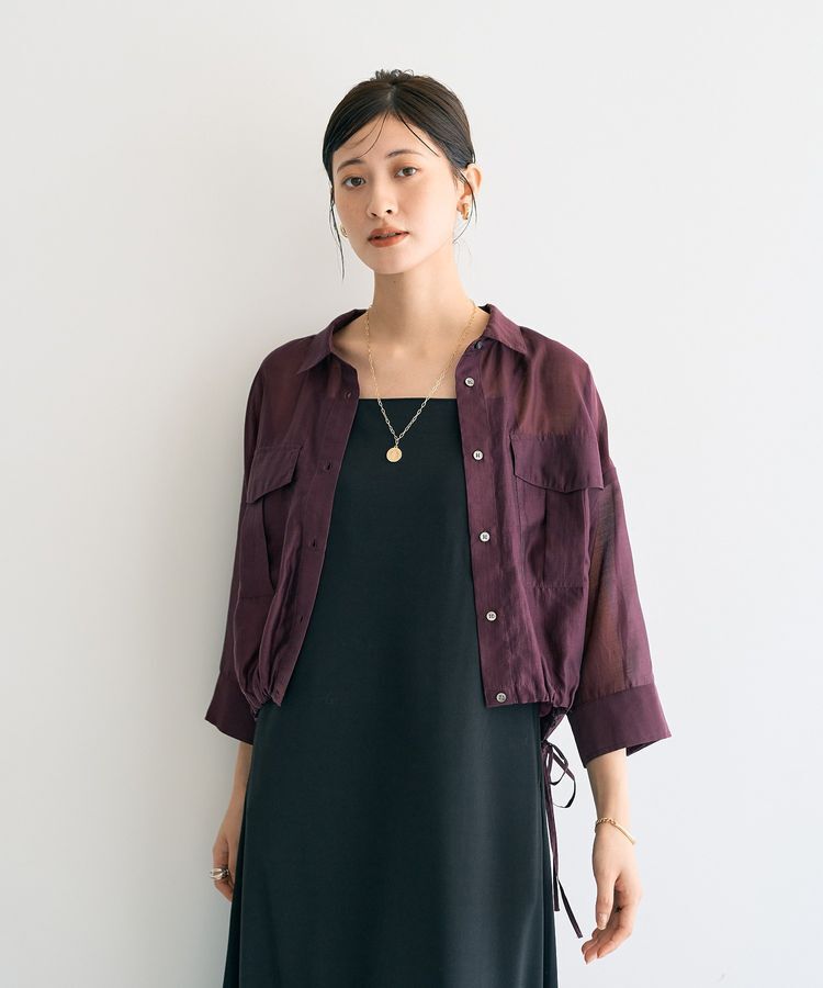 YECCA VECCA「【2点SET】シアーシャツ&times;Aラインキャミワンピース」|ワンピース|