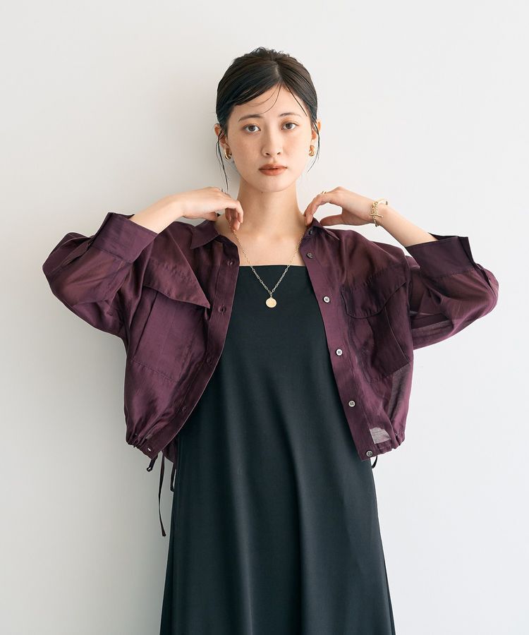 YECCA VECCA「【2点SET】シアーシャツ&times;Aラインキャミワンピース」|ワンピース|