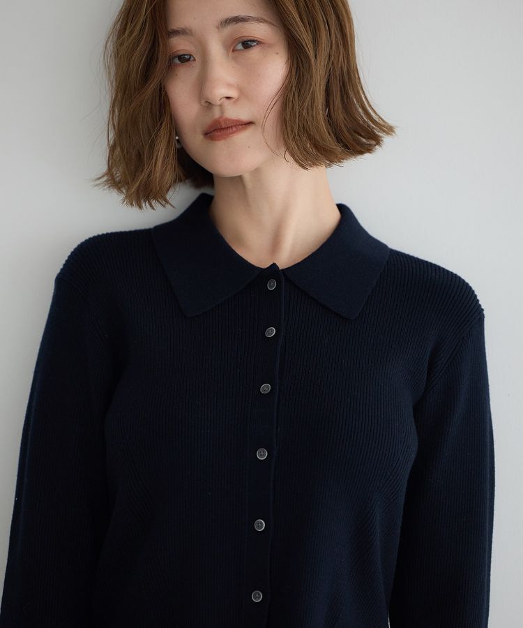 YECCA VECCA「襟付きニットカーディガン」|カーディガン|