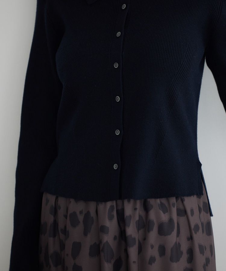 YECCA VECCA「襟付きニットカーディガン」|カーディガン|