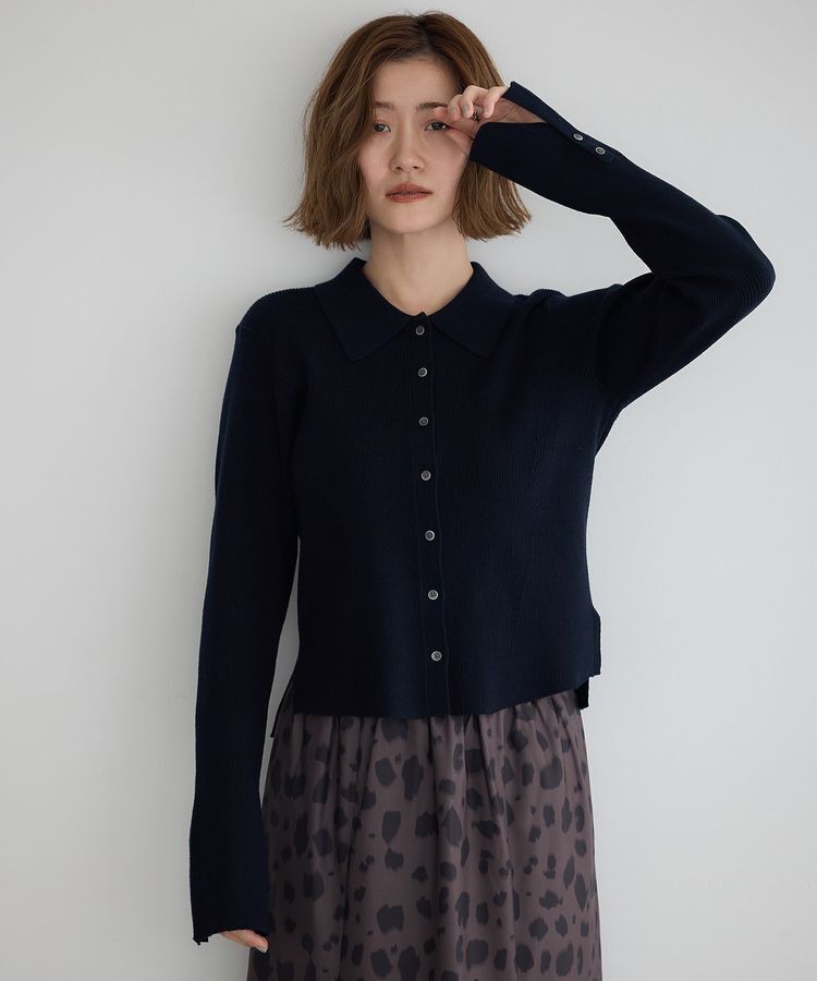 YECCA VECCA「襟付きニットカーディガン」|カーディガン|