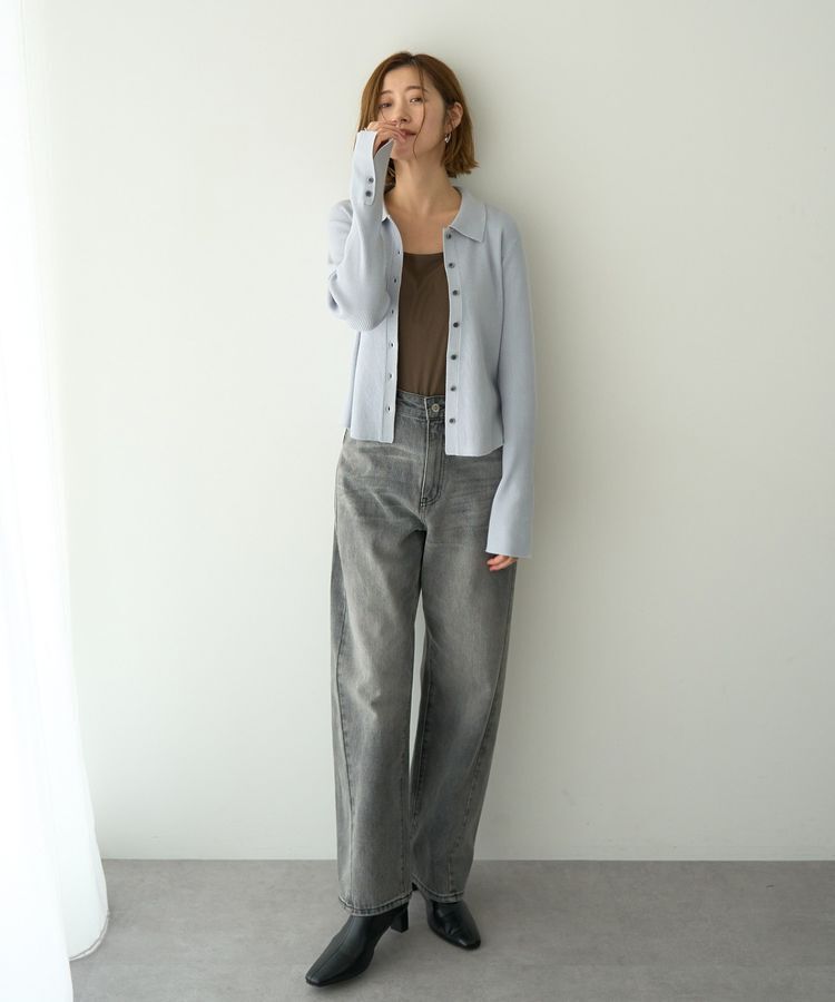 YECCA VECCA「襟付きニットカーディガン」|カーディガン|