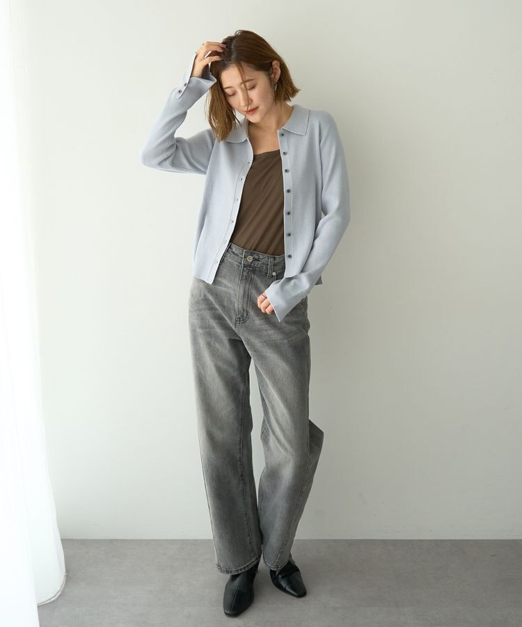 YECCA VECCA「襟付きニットカーディガン」|カーディガン|