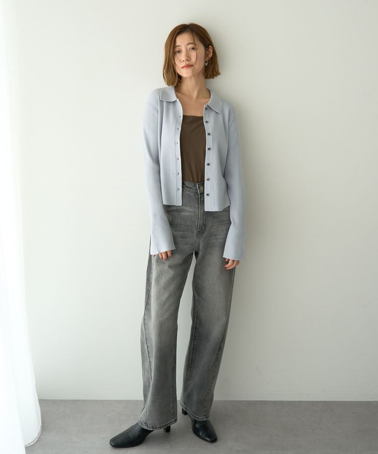 YECCA VECCA「襟付きニットカーディガン」|カーディガン|