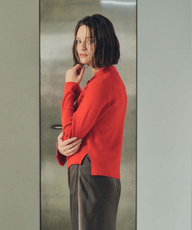 YECCA VECCA「襟付きニットカーディガン」|カーディガン|