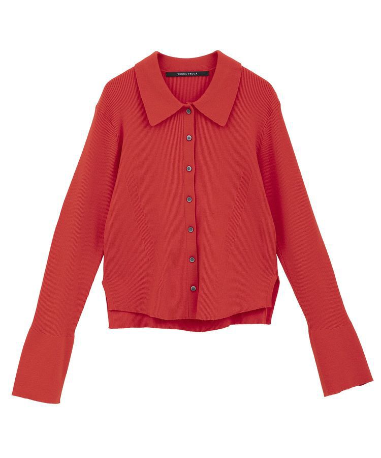 YECCA VECCA「襟付きニットカーディガン」|カーディガン|