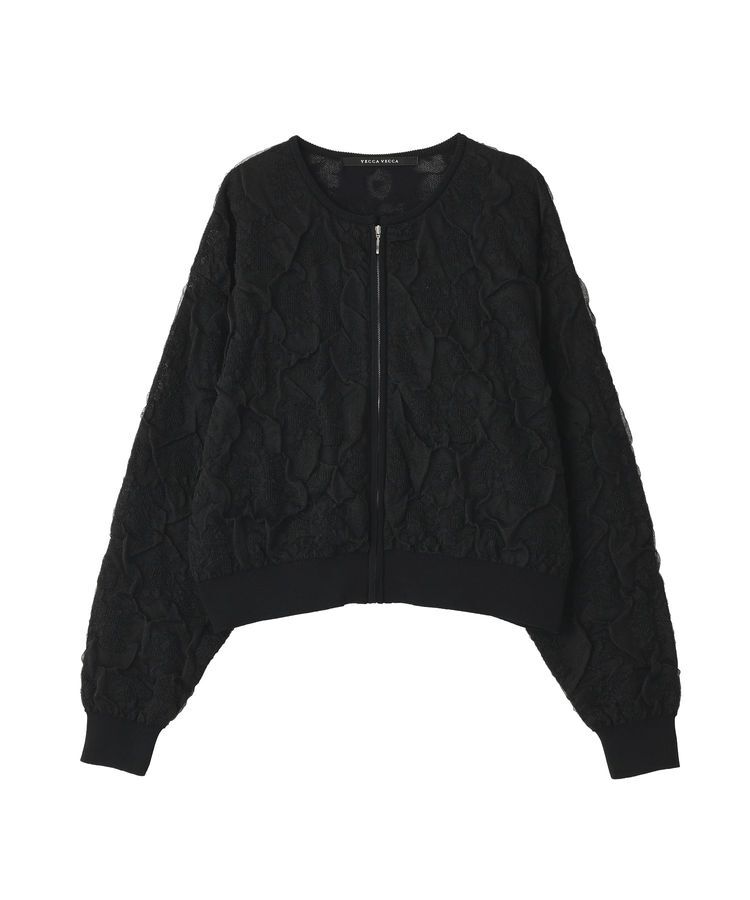 YECCA VECCA「ふくれジャガードニットブルゾン」|ブルゾン・スタジャン|