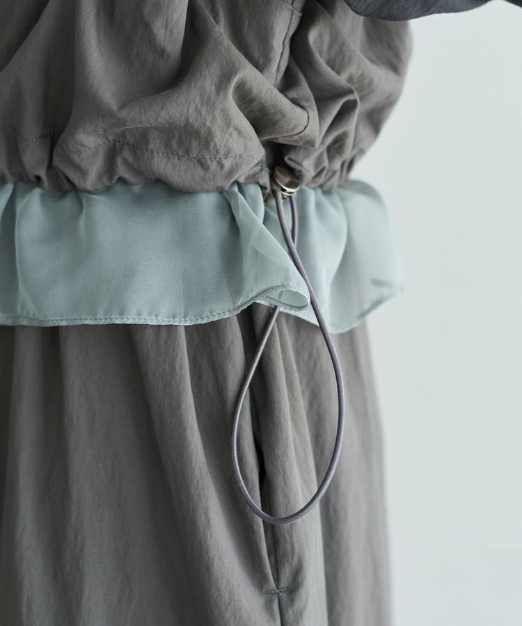 Editt by YECCA VECCA「シアーMIXドロストデザインシャツワンピース」|ワンピース|