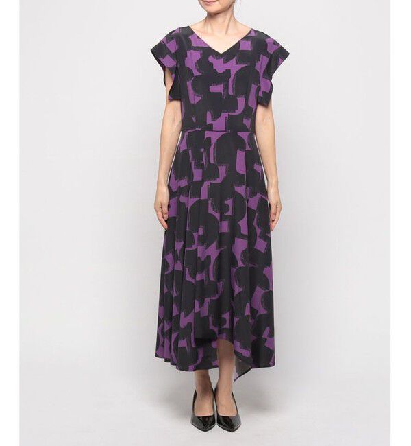 allureville「モダンジオメトリックプリントワンピース」|ワンピース|