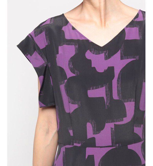 allureville「モダンジオメトリックプリントワンピース」|ワンピース|