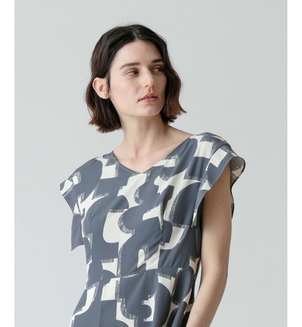 allureville「モダンジオメトリックプリントワンピース」|ワンピース|