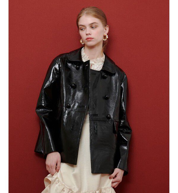 LOULOU WILLOUGHBY「【LOULOU WILLOUGHBY】クラッシュエナメルレザーブルゾン」|ブルゾン・スタジャン|