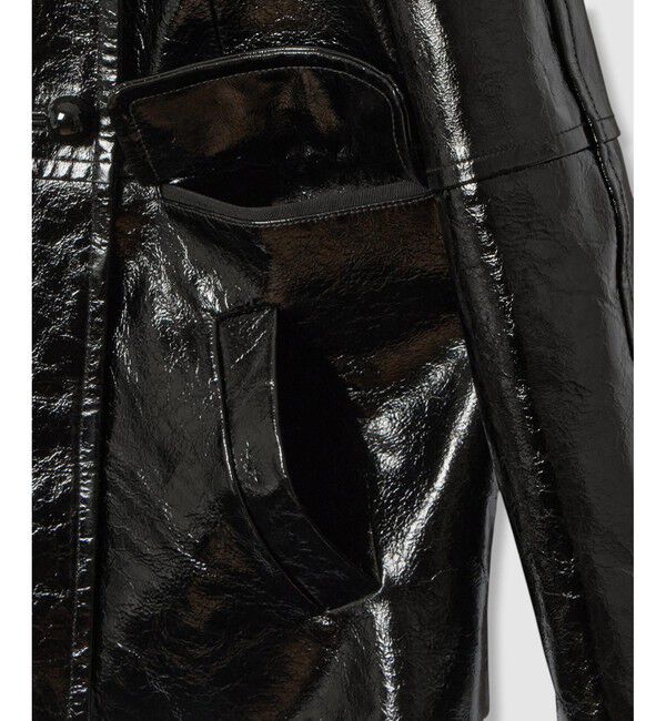 LOULOU WILLOUGHBY「【LOULOU WILLOUGHBY】クラッシュエナメルレザーブルゾン」|ブルゾン・スタジャン|