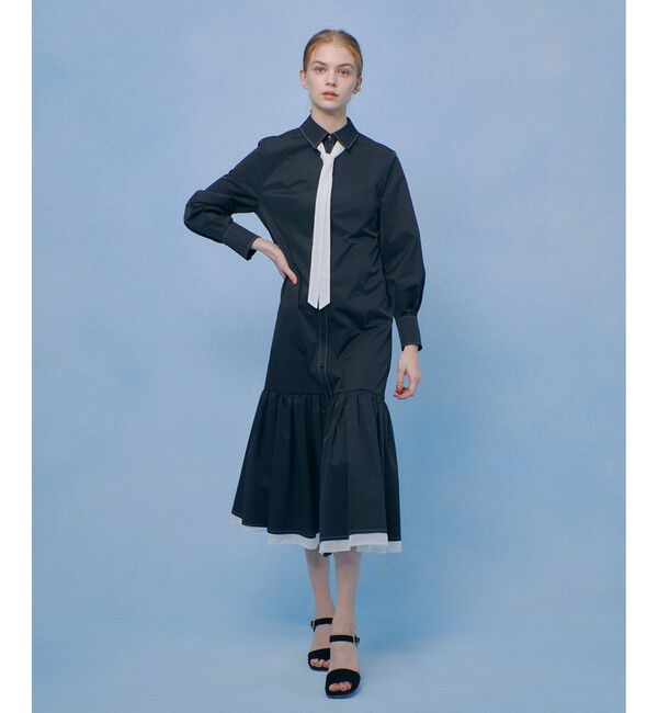 LOULOU WILLOUGHBY「【LOULOU WILLOUGHBY】メモリーツイルティアードシャツワンピース」|ワンピース|