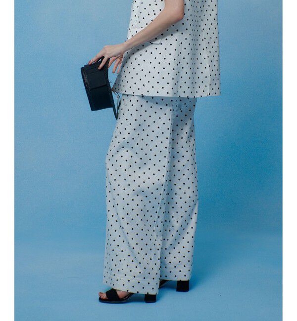 LOULOU WILLOUGHBY「【LOULOU WILLOUGHBY】リネン混ドットワイドパンツ」|チノ|