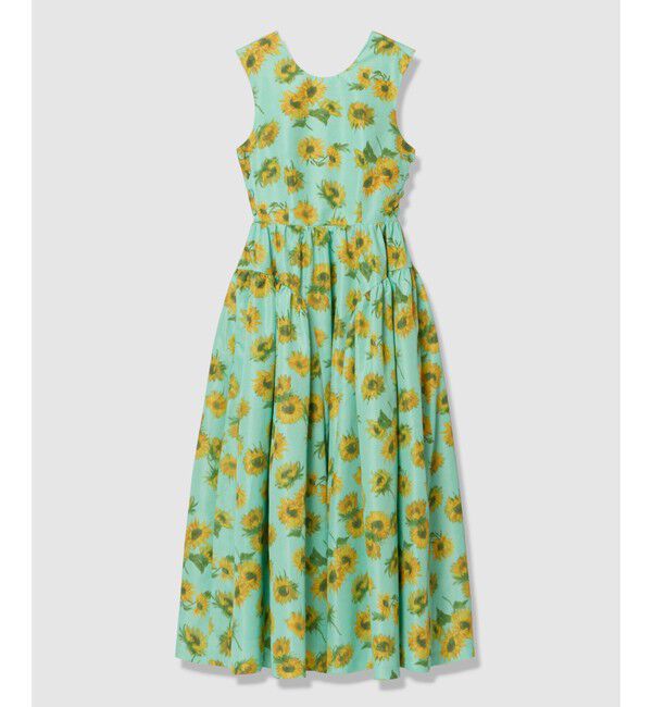 LOULOU WILLOUGHBY「【LOULOU WILLOUGHBY】サンフラワープリントバッククロスワンピース」|ワンピース|