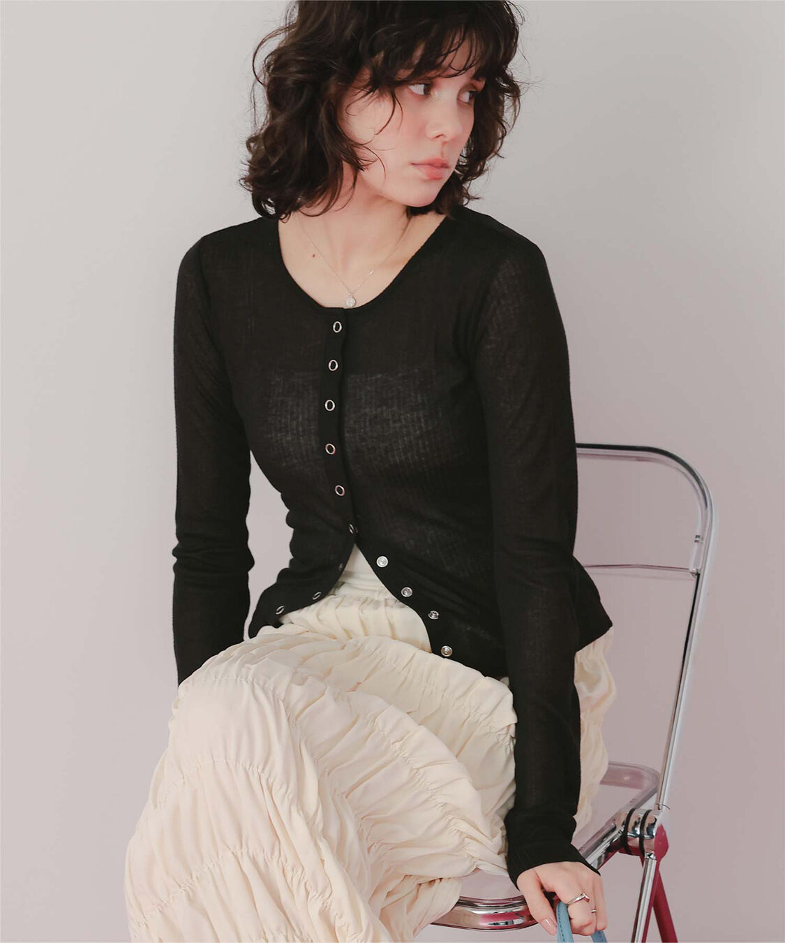 titivate「シアーテレコカーディガン」|ニット・セーター|