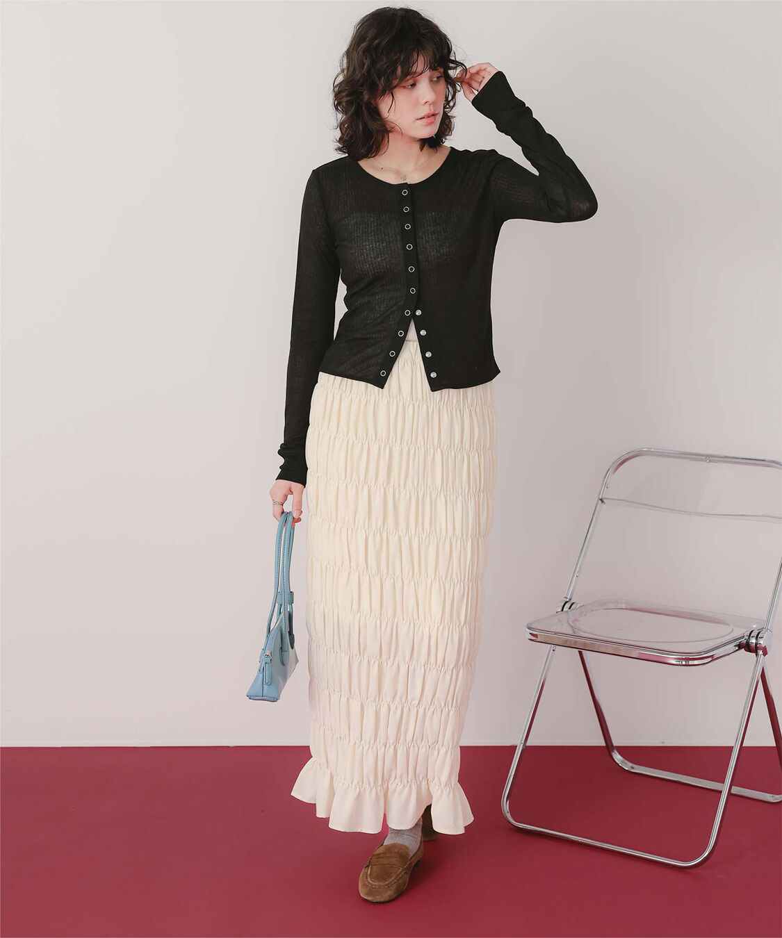 titivate「シアーテレコカーディガン」|ニット・セーター|