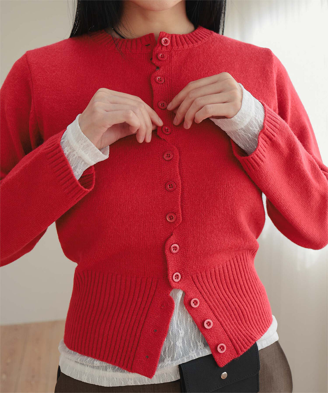 miette「メニーボタンニットカーディガン」|ニット・セーター|