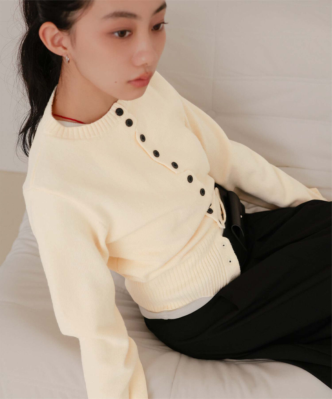 miette「メニーボタンニットカーディガン」|ニット・セーター|