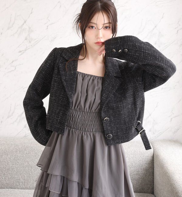  「肩リボンティアードキャミワンピ」|ワンピース|