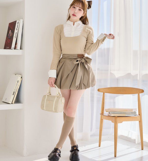  「【サイズ展開あり】バルーンミニスカート／パッチつき」|スカート|