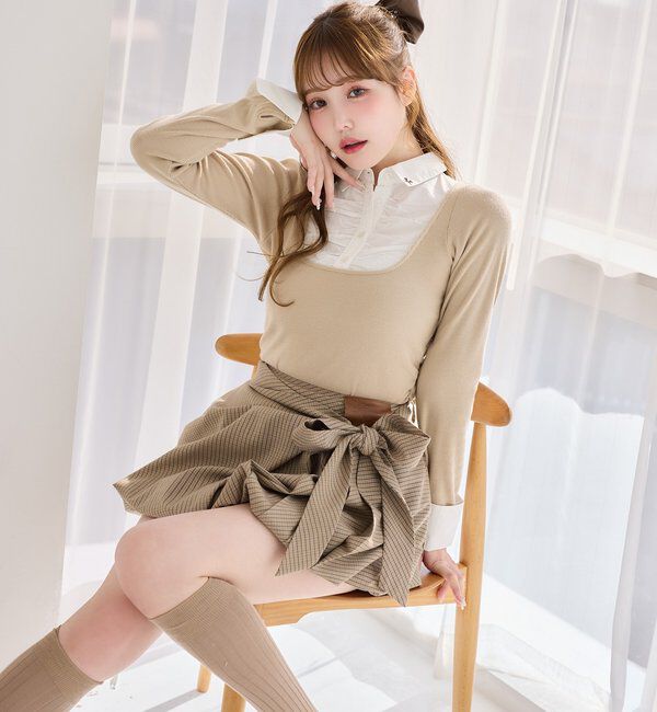  「【サイズ展開あり】バルーンミニスカート／パッチつき」|スカート|