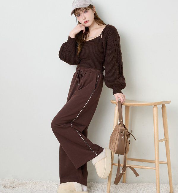  「ミニバッグチャーム付きドロストリボンバッグ」|ショルダー・メッセンジャー|