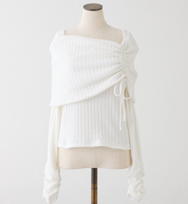  「ドロストリボンオフショルトップス」|プルオーバー|