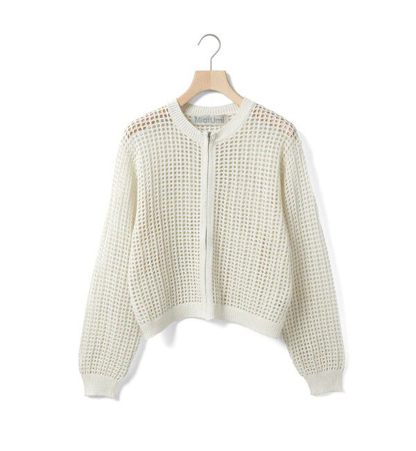 MidiUmi「MidiUmi メッシュニットジップカーディガン」|カーディガン|