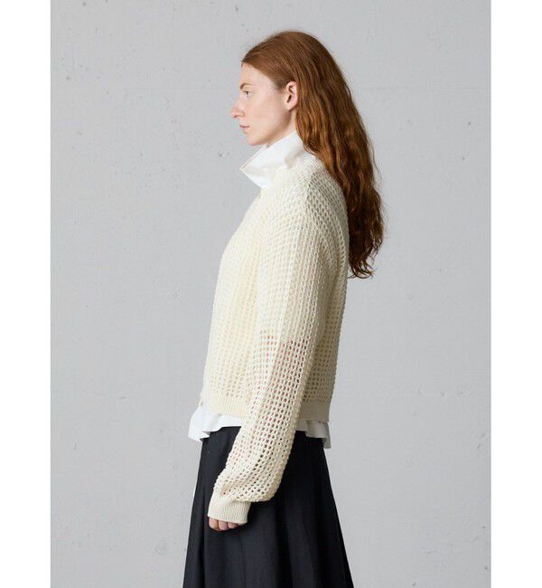 MidiUmi「MidiUmi メッシュニットジップカーディガン」|カーディガン|