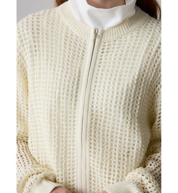 MidiUmi「MidiUmi メッシュニットジップカーディガン」|カーディガン|