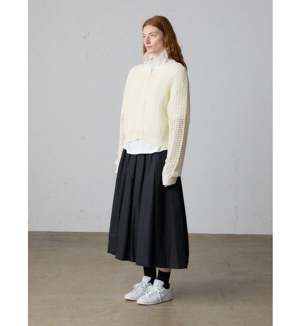 MidiUmi「MidiUmi メッシュニットジップカーディガン」|カーディガン|