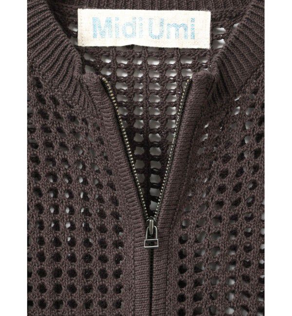 MidiUmi「MidiUmi メッシュニットジップカーディガン」|カーディガン|