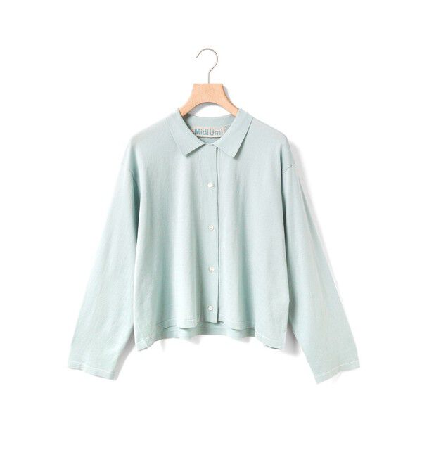 MidiUmi「MidiUmi ニットシャツカーディガン」|カーディガン|ミント
