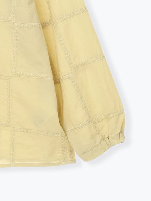 Samansa Mos2「スクエア刺繍バンドカラーブラウス」|シャツ・ブラウス|