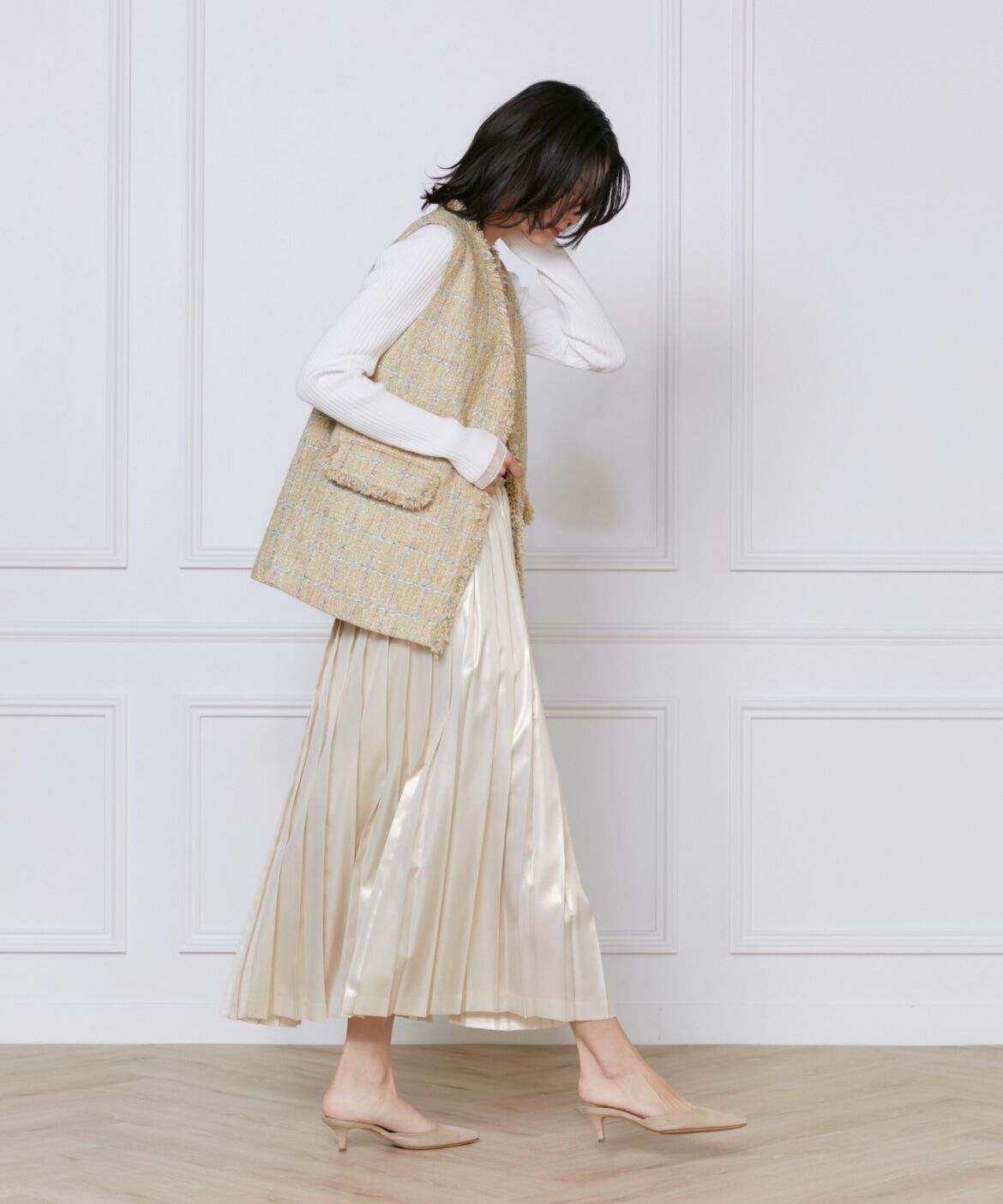 INED「ツイードジレ《Lanificico Campore》」|ダウンベスト・ベスト|