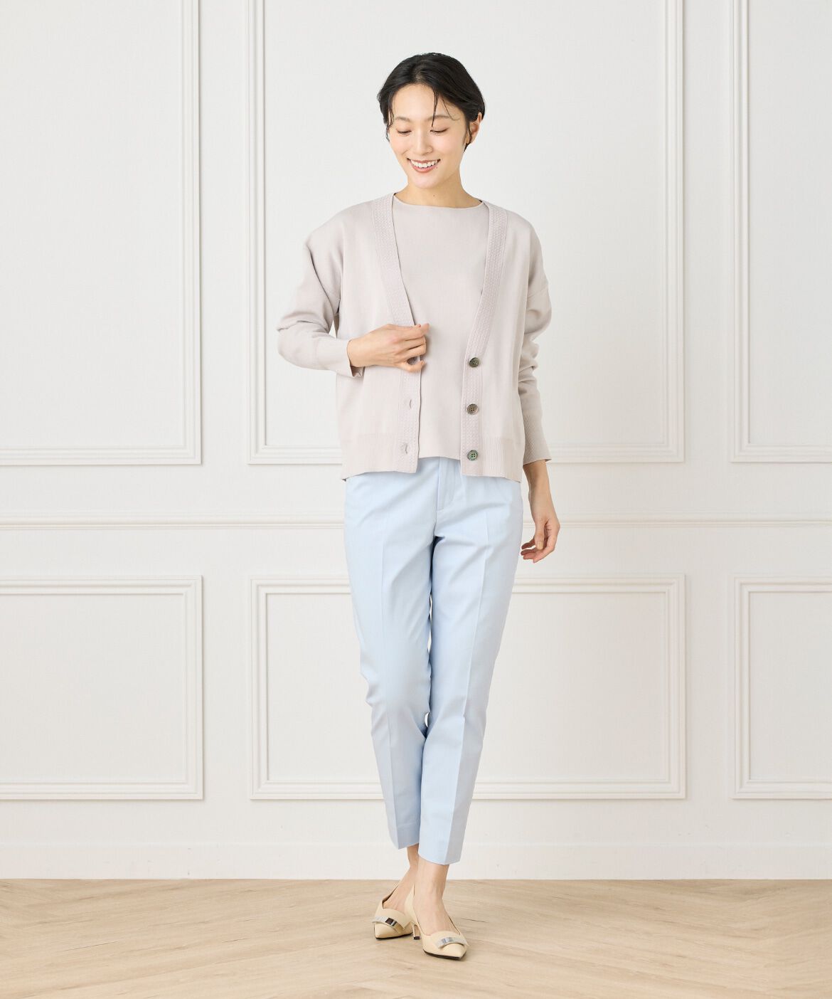 7-IDconcept.「《大きいサイズ》Ｖネックカーディガン」|カーディガン|