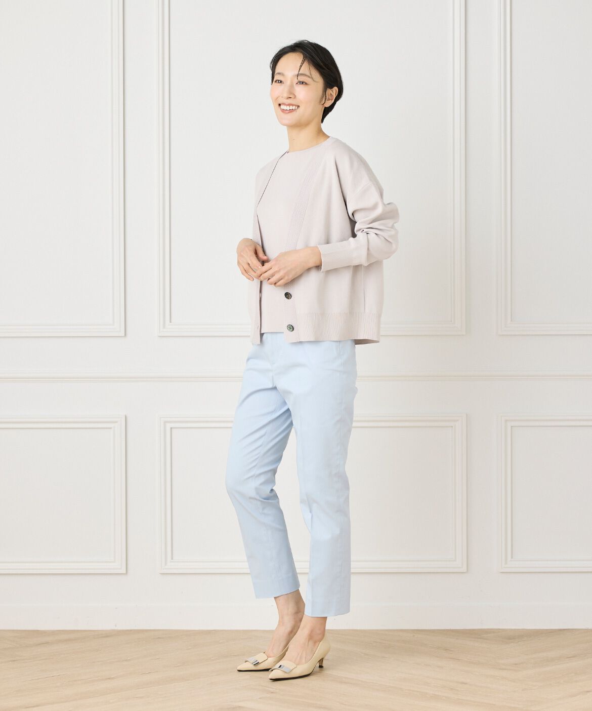 7-IDconcept.「《大きいサイズ》Ｖネックカーディガン」|カーディガン|