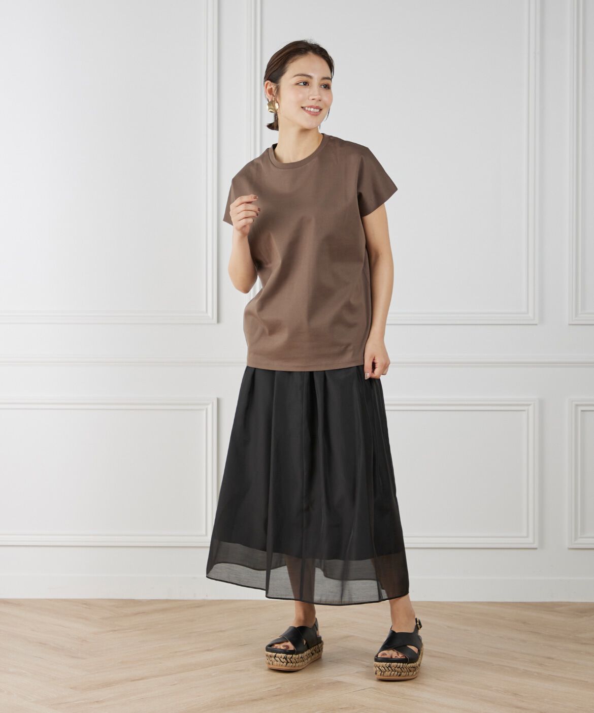 INED「《WEB限定》フレンチスリーブカットソー」|Tシャツ・カットソー|