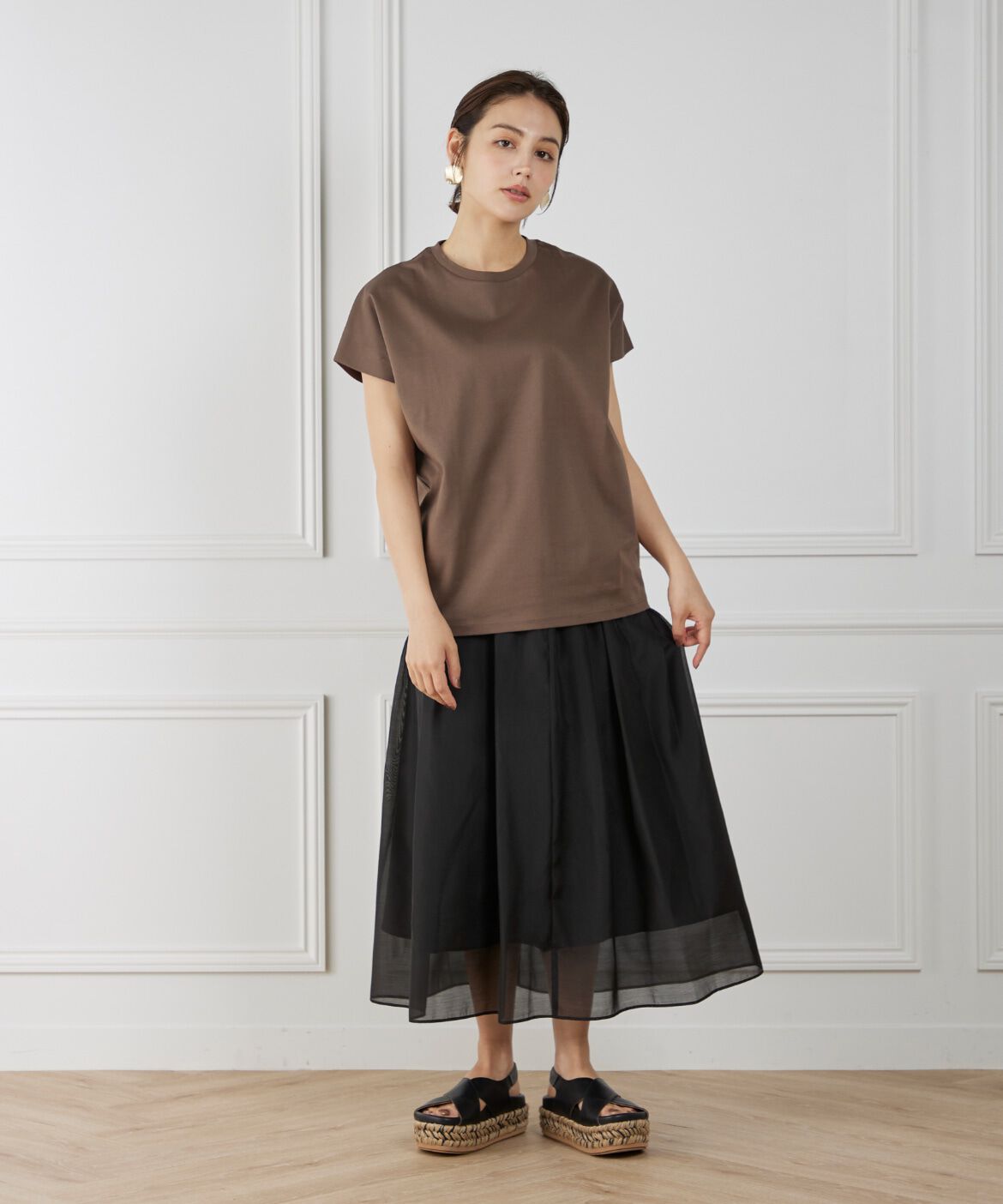 INED「《WEB限定》フレンチスリーブカットソー」|Tシャツ・カットソー|