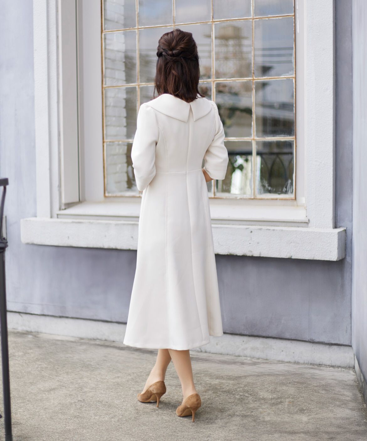 Maglie le cassetto「《M Maglie le cassetto》ショールカラーワンピース」|ワンピース|