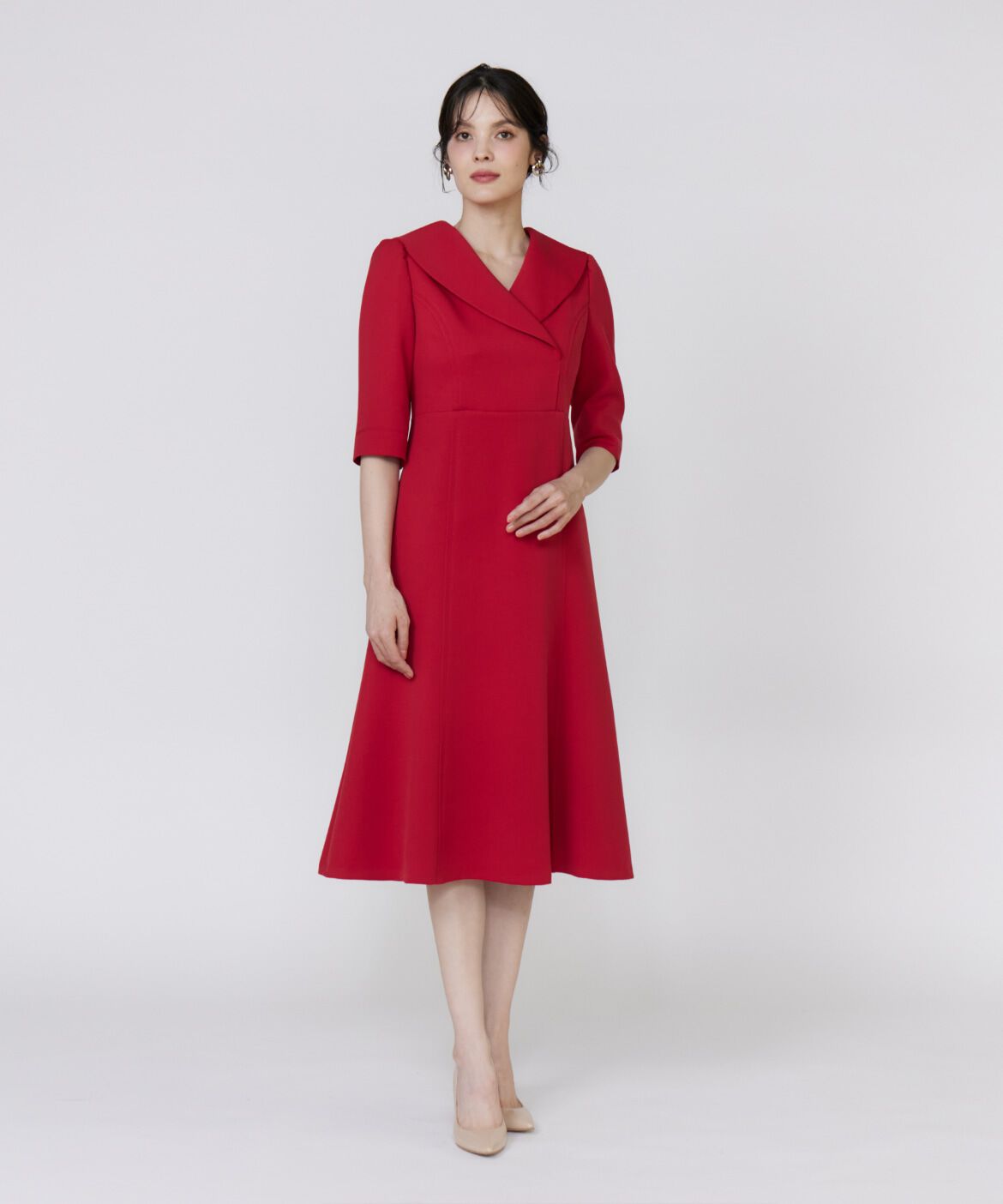 Maglie le cassetto「《M Maglie le cassetto》ショールカラーワンピース」|ワンピース|