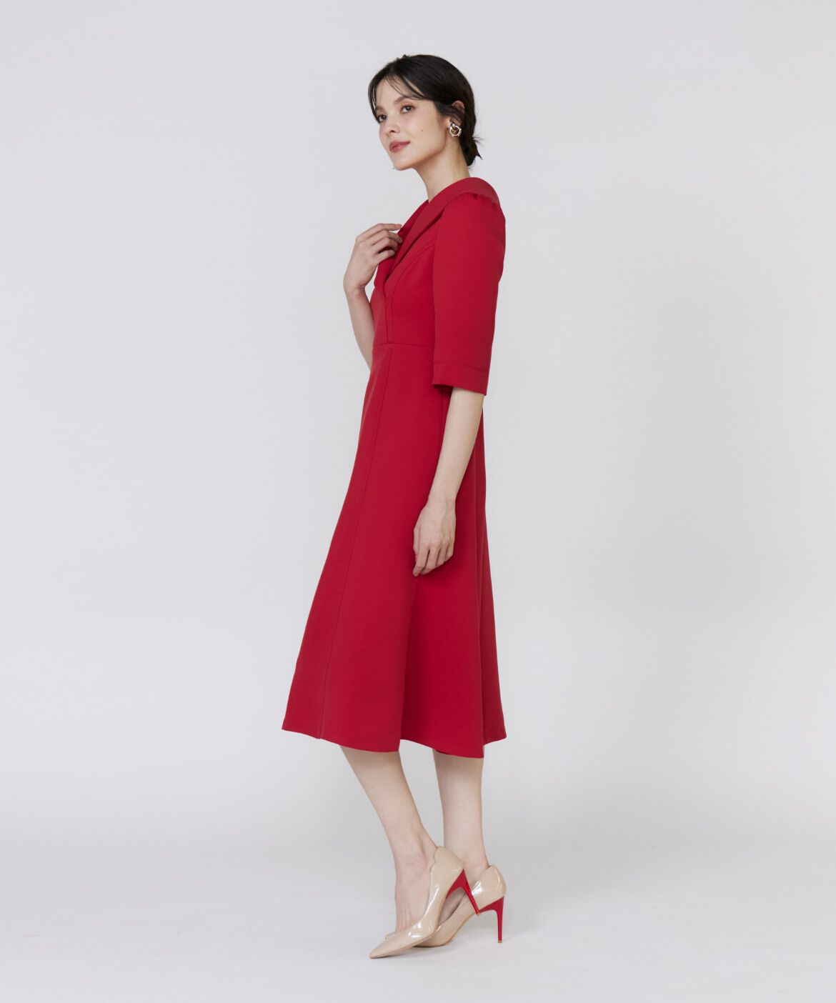 Maglie le cassetto「《M Maglie le cassetto》ショールカラーワンピース」|ワンピース|