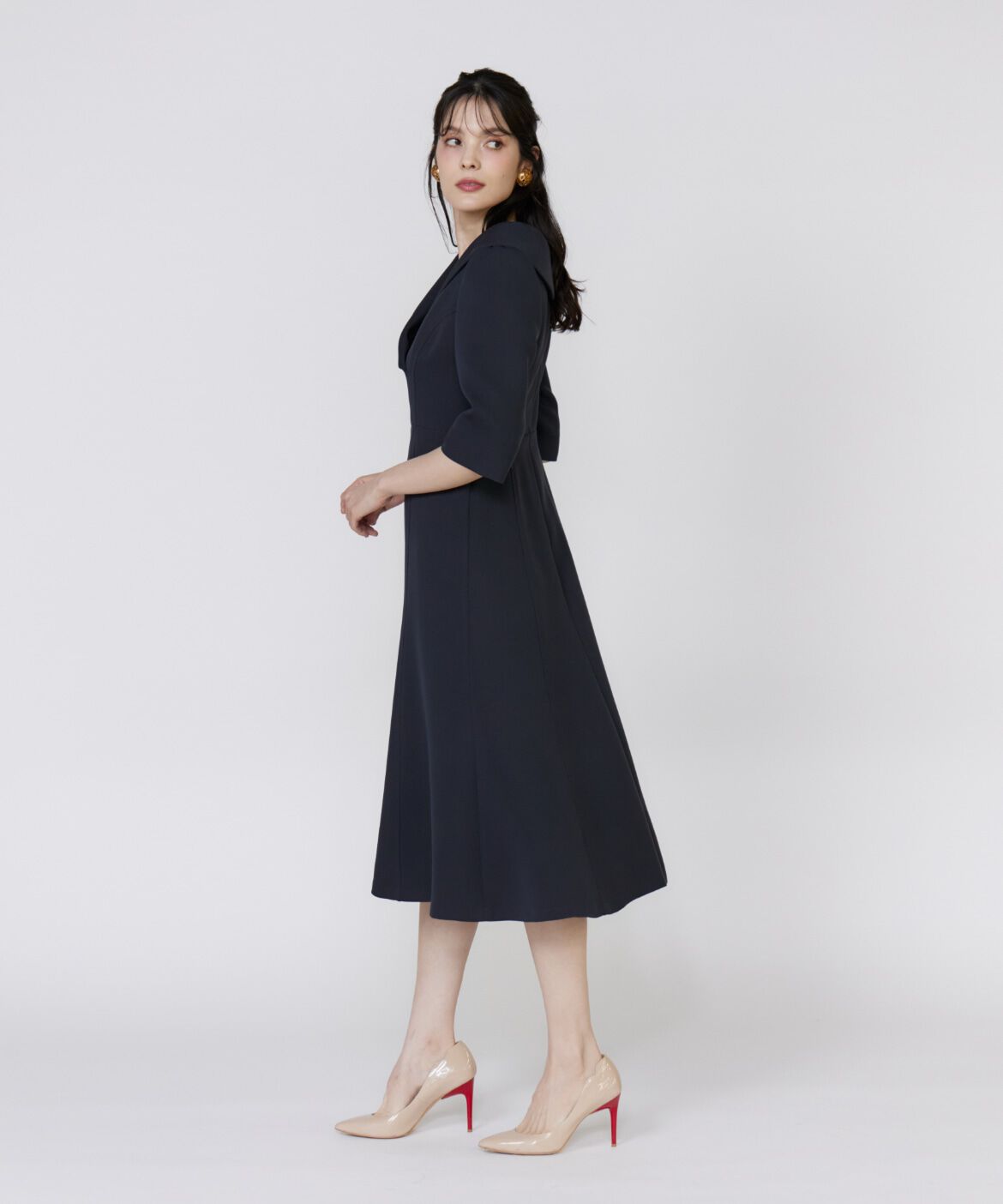 Maglie le cassetto「《M Maglie le cassetto》ショールカラーワンピース」|ワンピース|