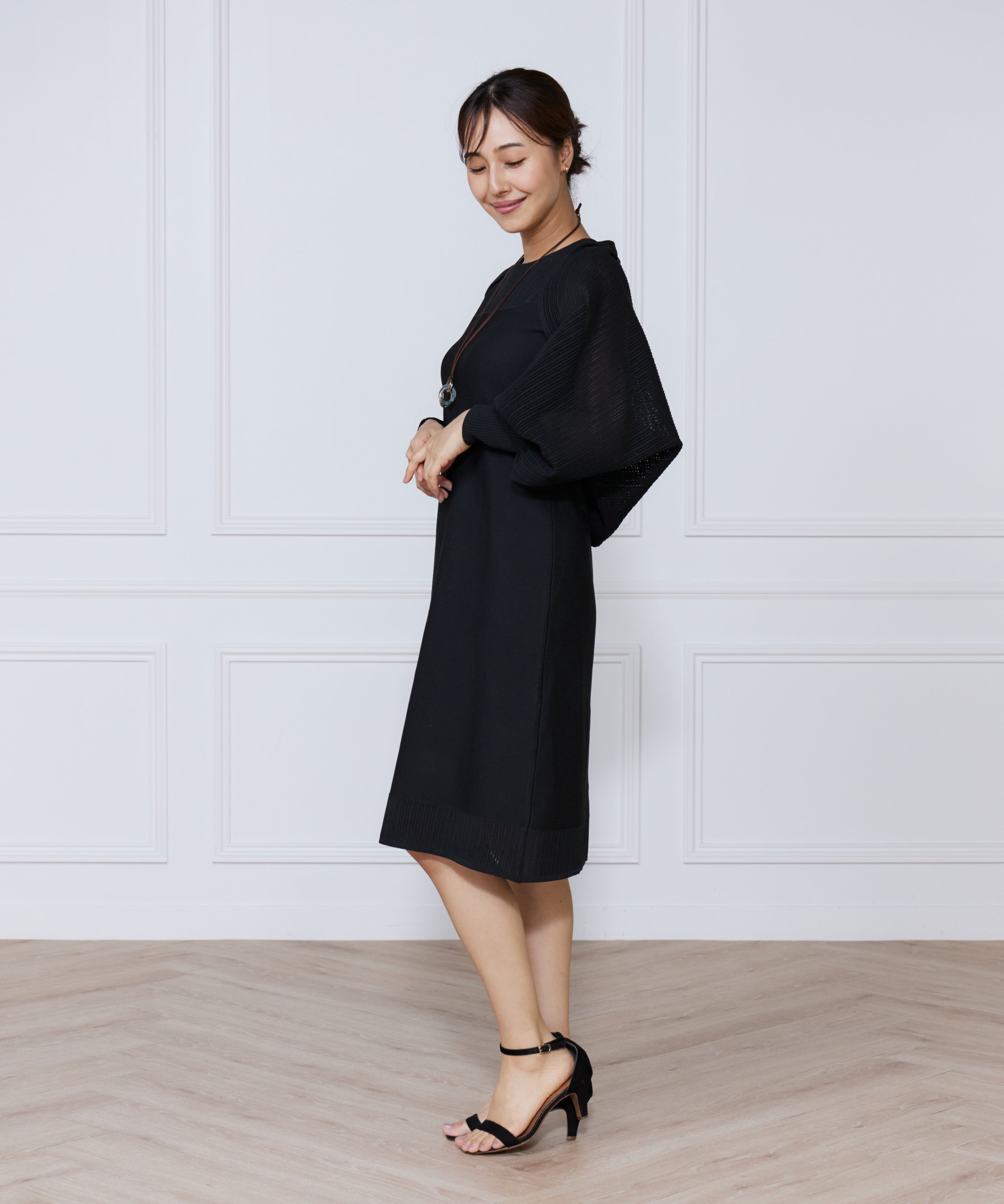 ef-de Black「ハートアイレットニットボレロ」|カーディガン|