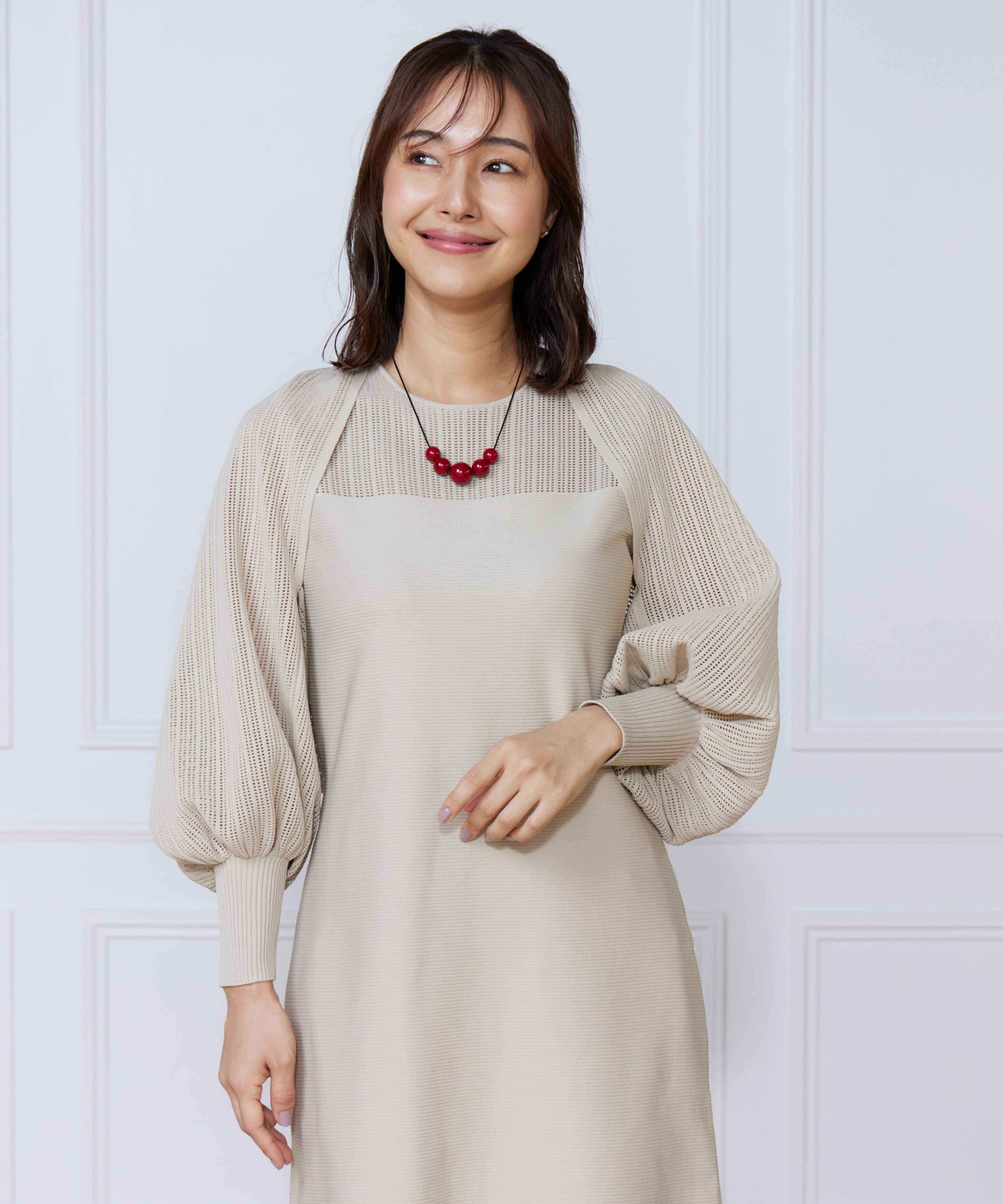 ef-de Black「ハートアイレットニットボレロ」|カーディガン|