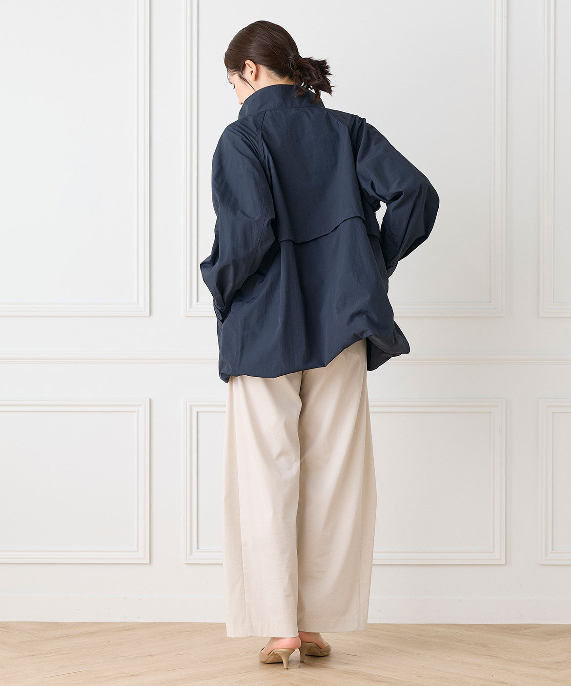 INED「《大きいサイズ》2WAYコート」|ステンカラーコート|