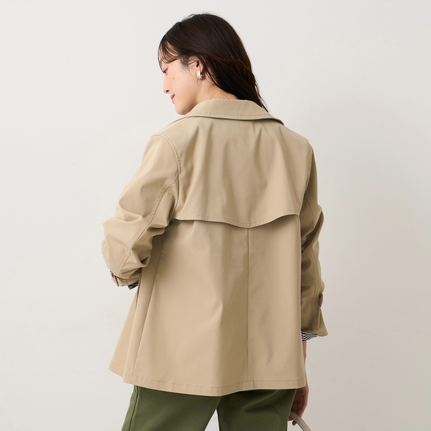 UNTITLED「【はっ水/洗える/セレモニーにも】タスランショートトレンチコート」|トレンチコート|