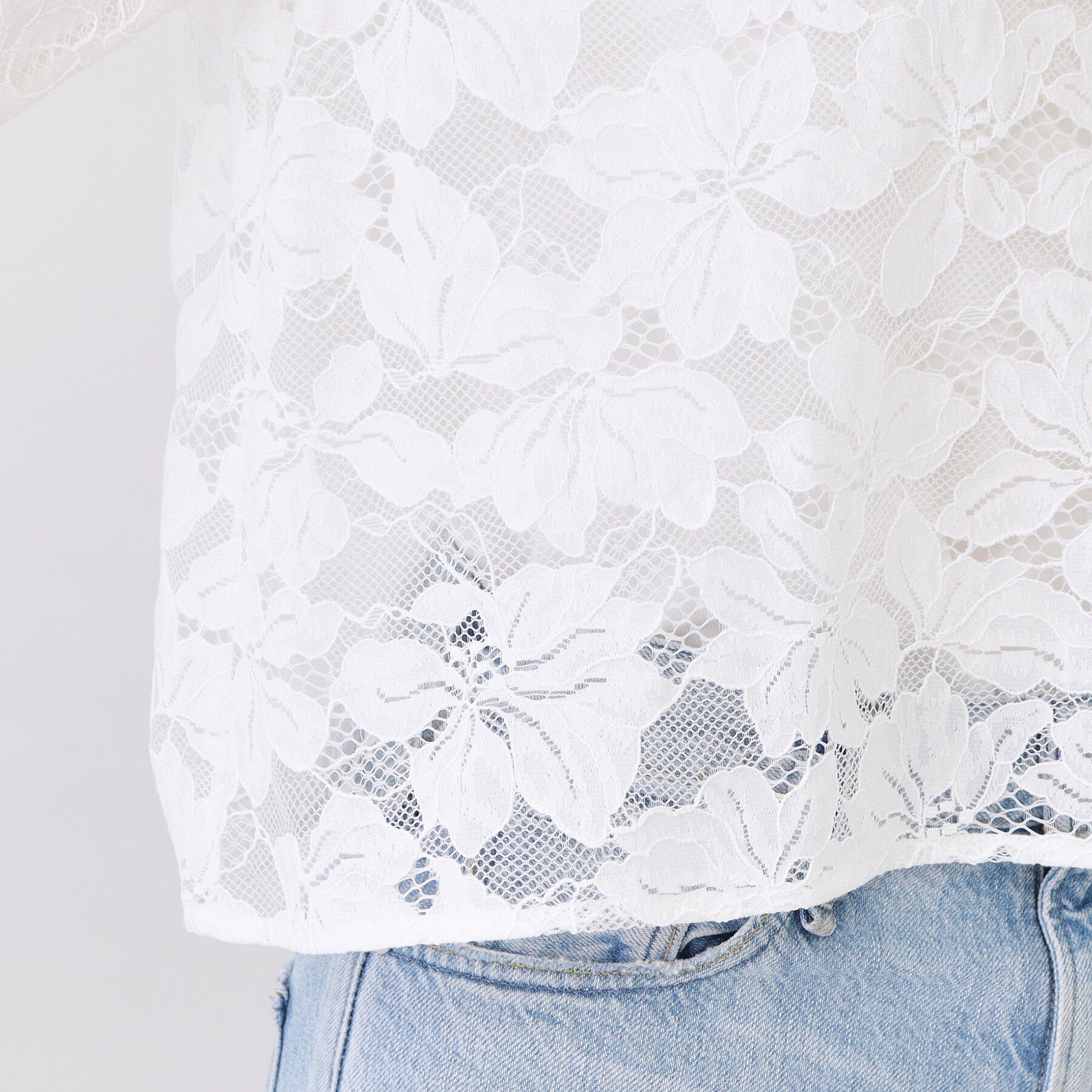 COUP DE CHANCE「【手洗い可】コットン混レースブラウス」|シャツ・ブラウス|